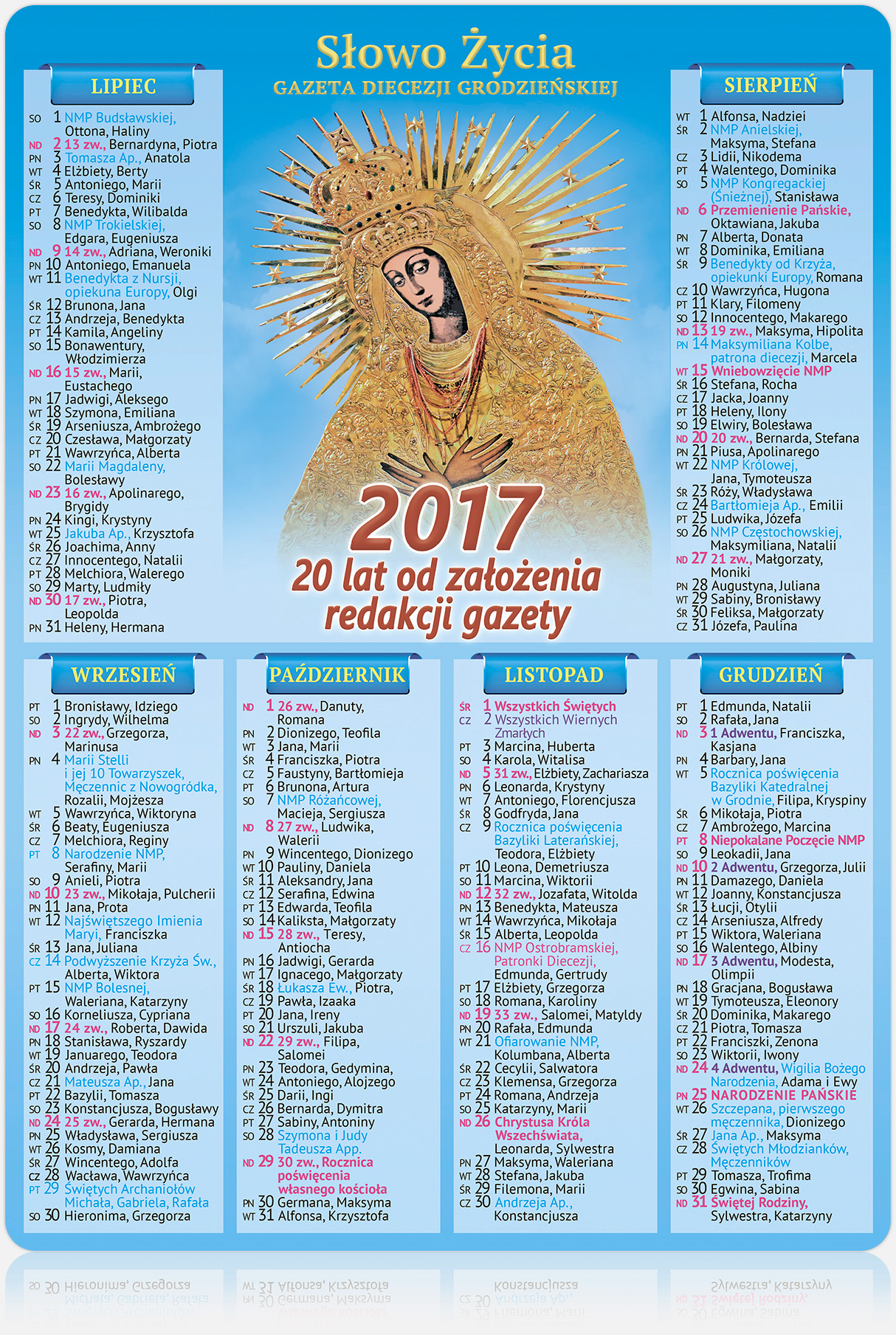 Kalendarz «Słowa życia» na 2017 rok