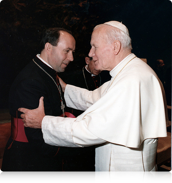 Spotkanie Ojca Świętego z ks. bp. Aleksandrem, 1991 r.