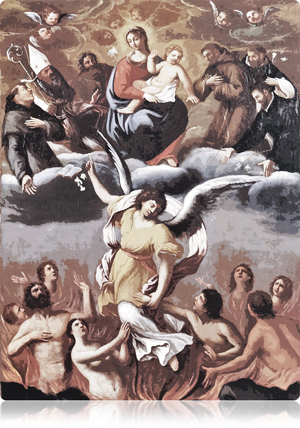 Obraz „Anioł wyzwala dusze z czyśćca” Ludovico Carracci Obraz „Anioł wyzwala dusze z czyśćca” Ludovico Carracci